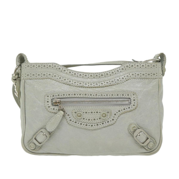 BALENCIAGA The Hip Shoulder Bag Leather Gray 245080 Auth ar11036 - Picture 13 of 16